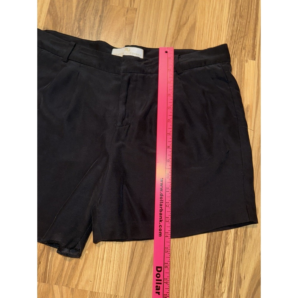 Amanda Uprichard Medium Brooklyn Black 100% Silk Shorts $152 Hem Out - Picture 2 of 8